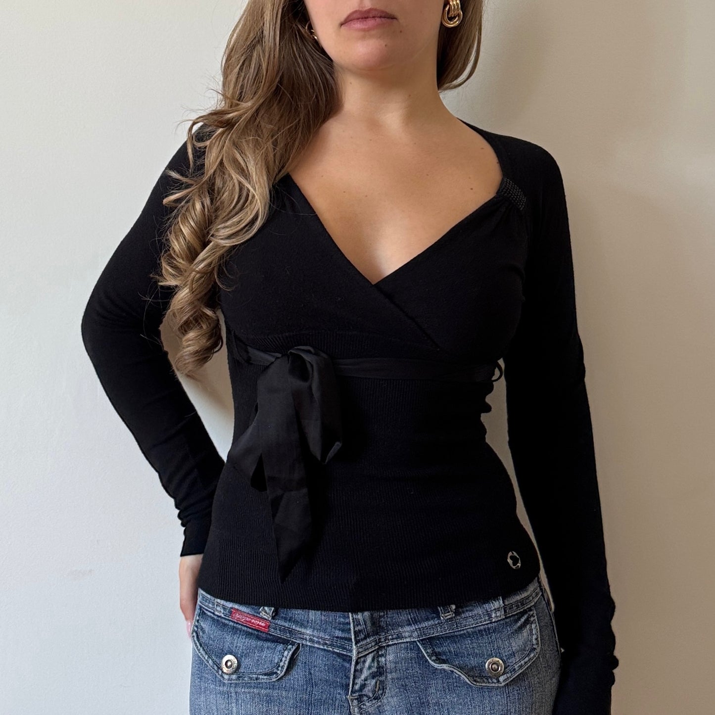 Morgan de Toi black knit top - Size S