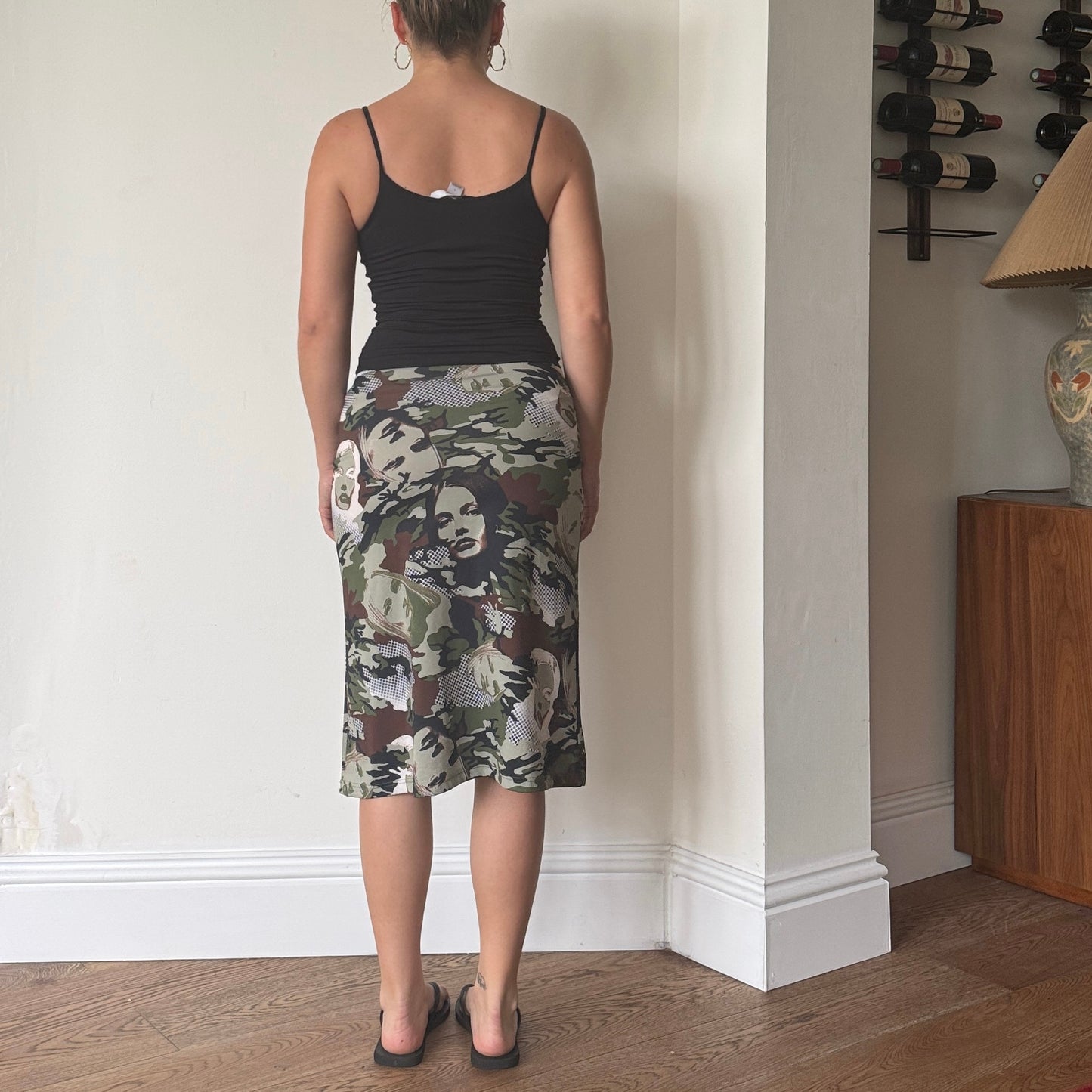 Camo print midi skirt - Size S