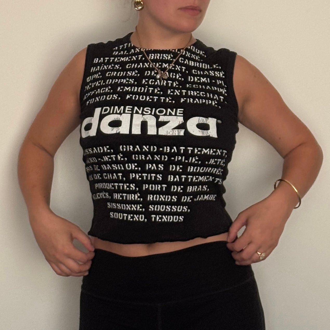 Black printed vest - Size S