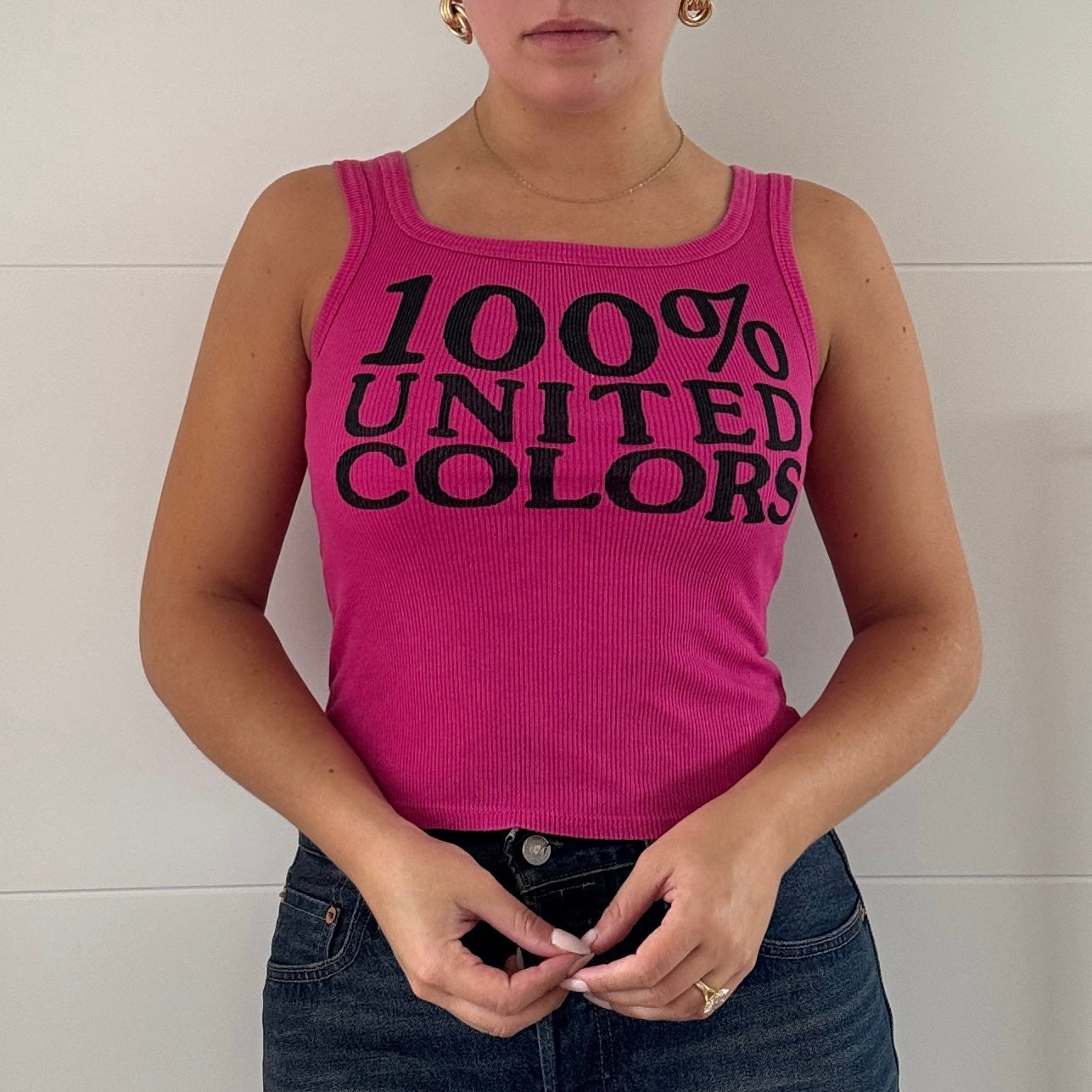 Hot pink ribbed vest - Size XS