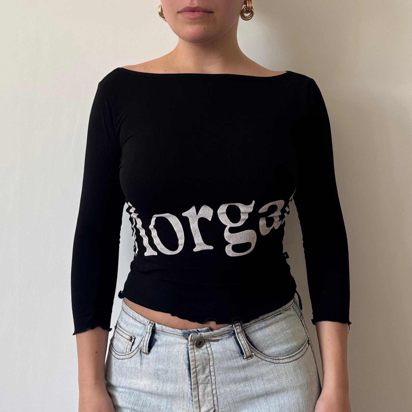 Morgan black mesh top - Size XS