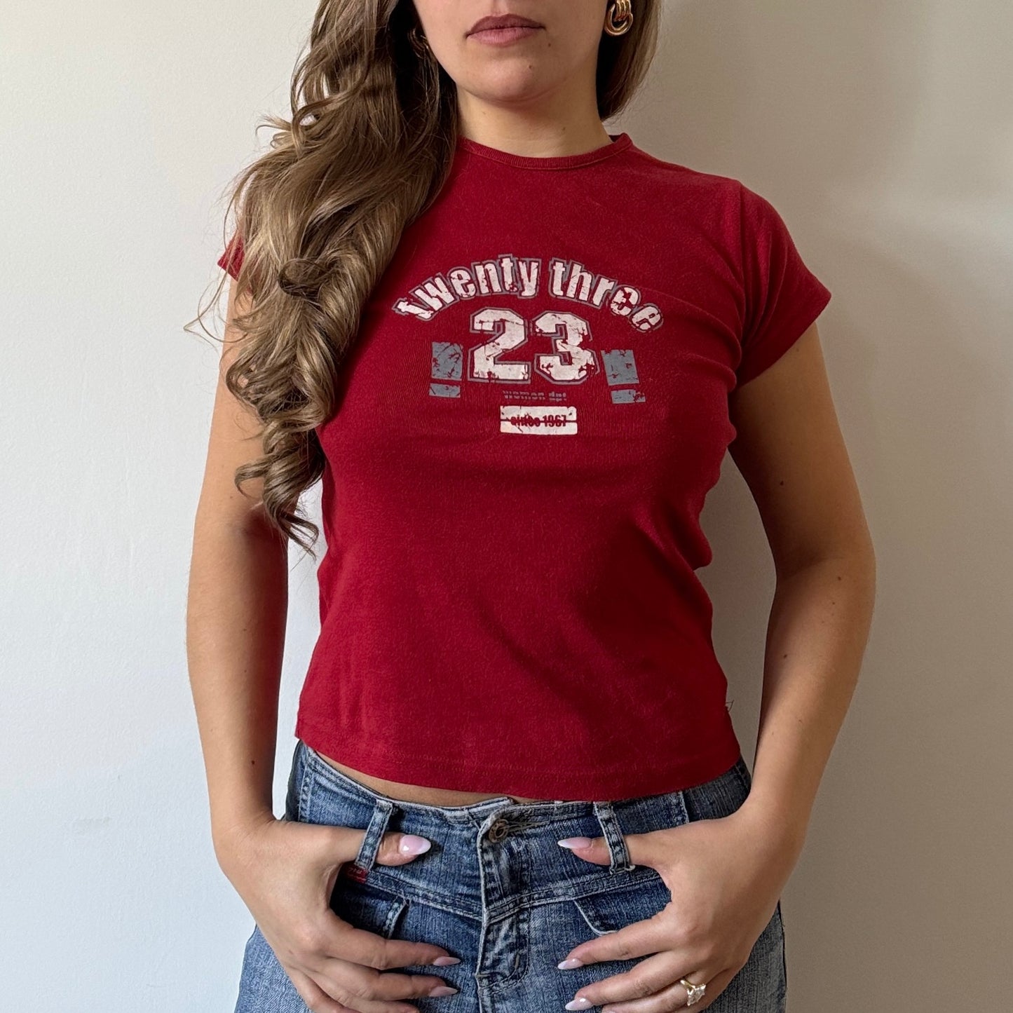 Red baby tee - Size S