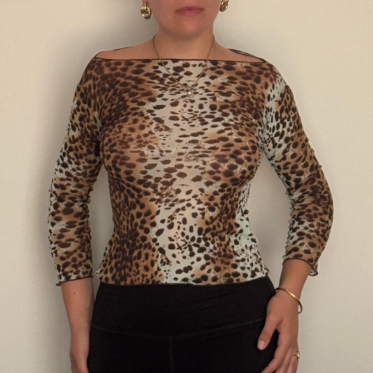 Leopard print mesh top - Size S