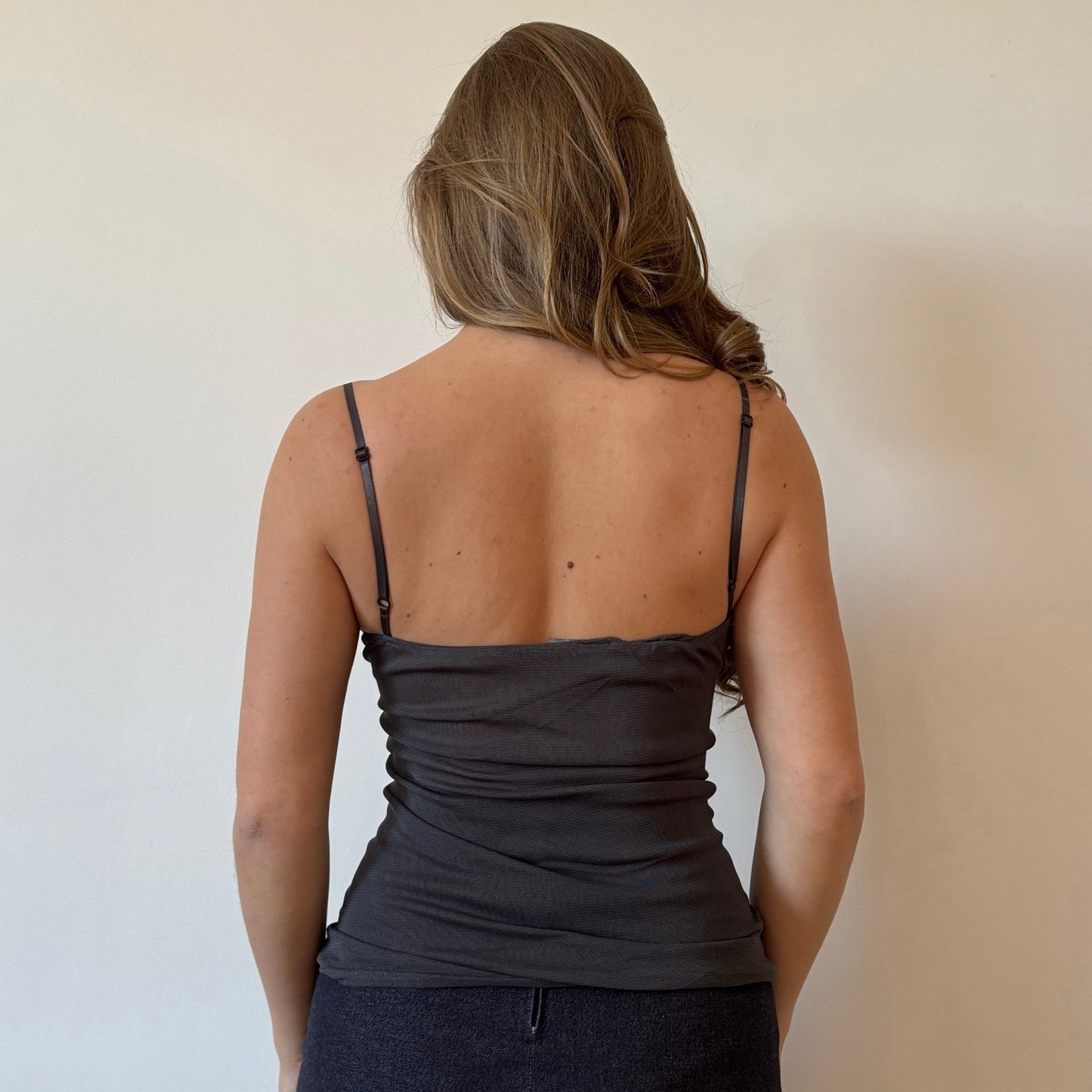 Grey mesh corset top - Size S