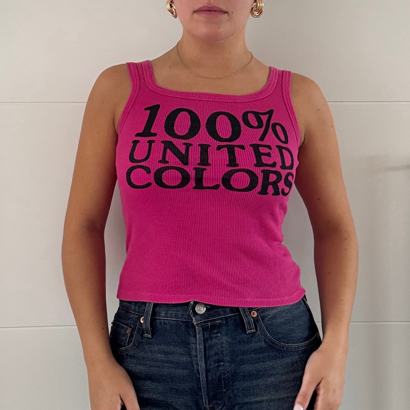 Hot pink ribbed vest - Size XS