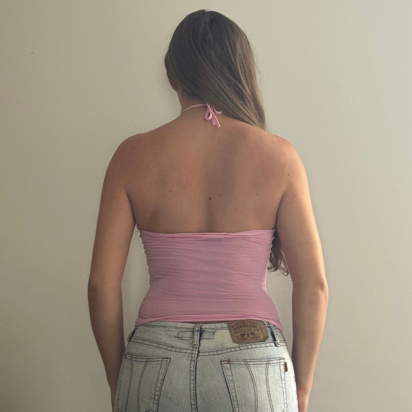 Pink halter neck top - Size XS/S