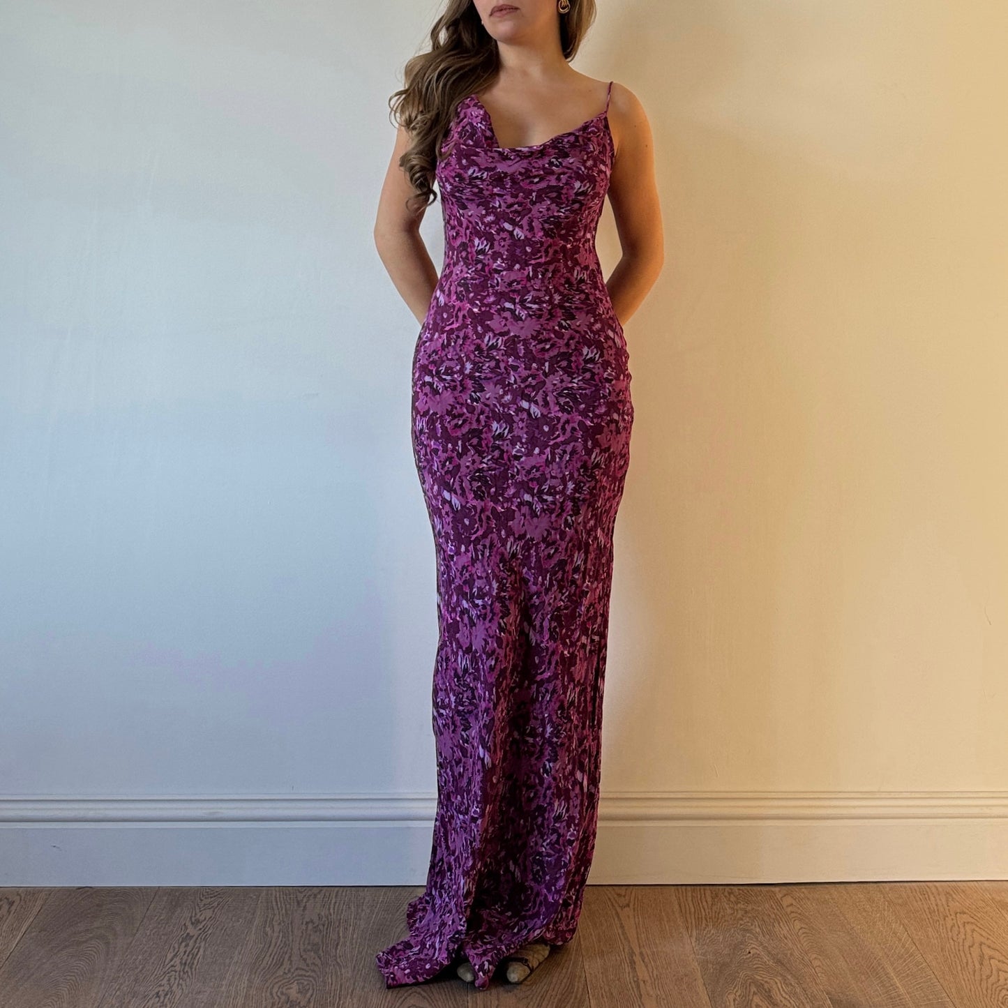 Purple floral maxi dress - Size S/M