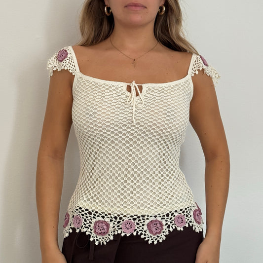 White crochet top - Size S/M