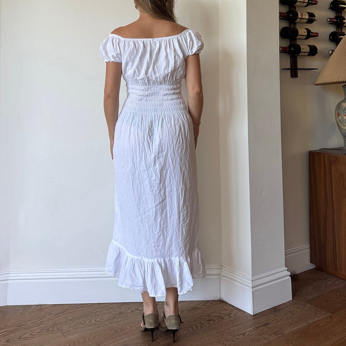 White cotton milkmaid dress - Size M