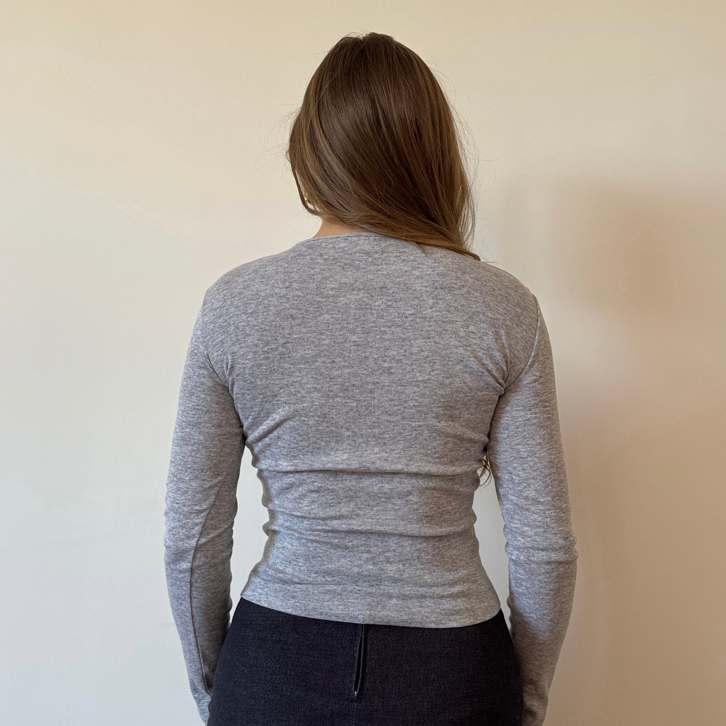 Grey corset print top - Size S