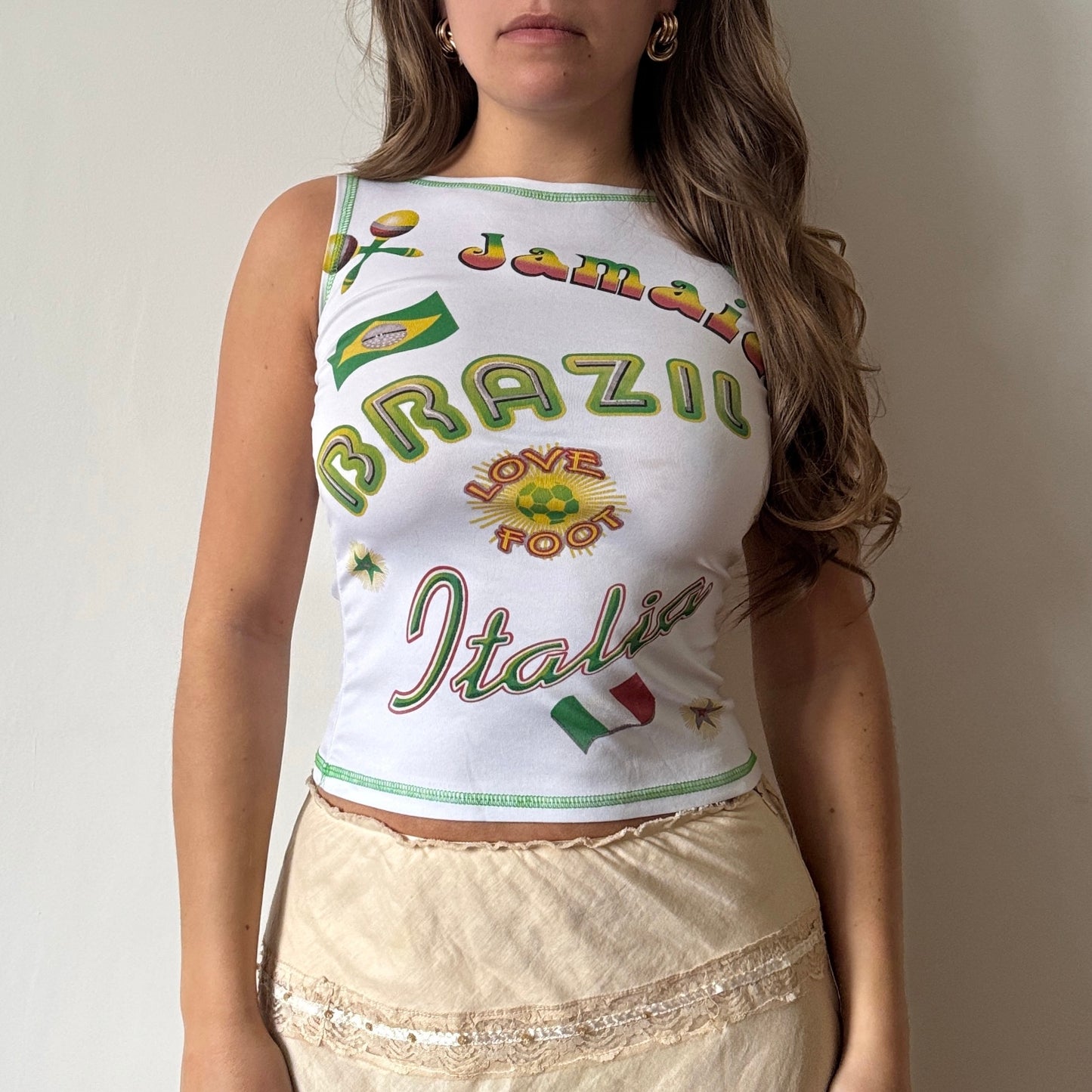 White Brazil tank - Size XS