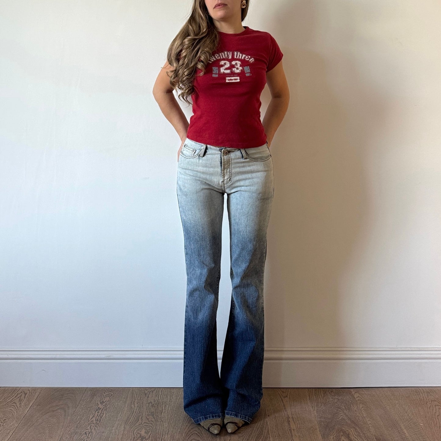 Ombre wash mid rise jeans - W34”