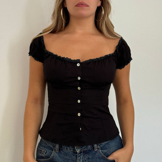 Black milkmaid top - Size S