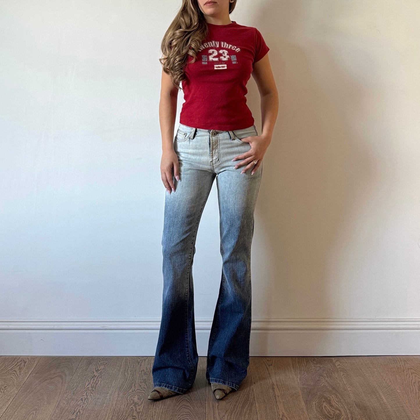 Ombre wash mid rise jeans - W34”