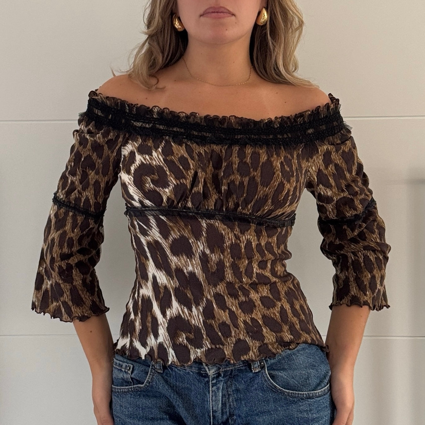 Kookai leopard top - Size S