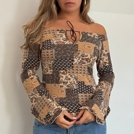 Patchwork style blouse - Size S