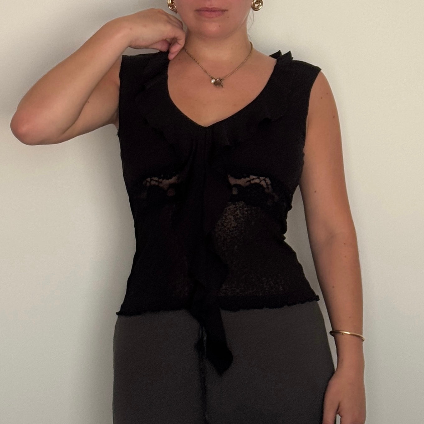 Black mesh top - Size S