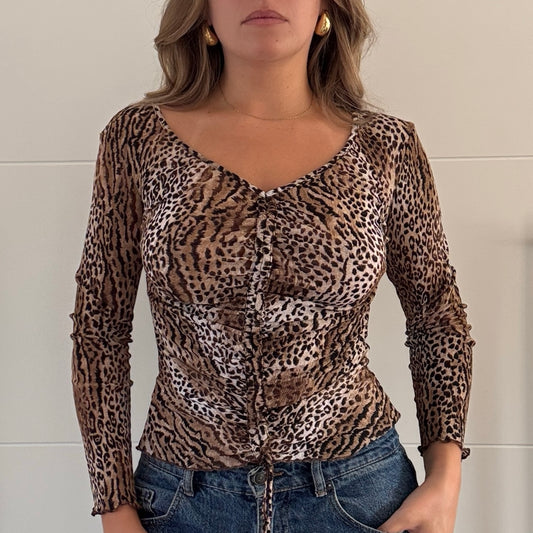 Mesh leopard blouse - Size S/M