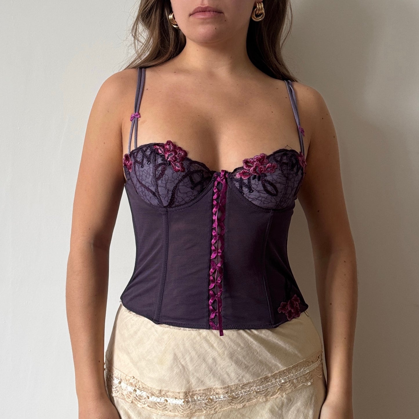 Purple mesh corset - Size XS/S