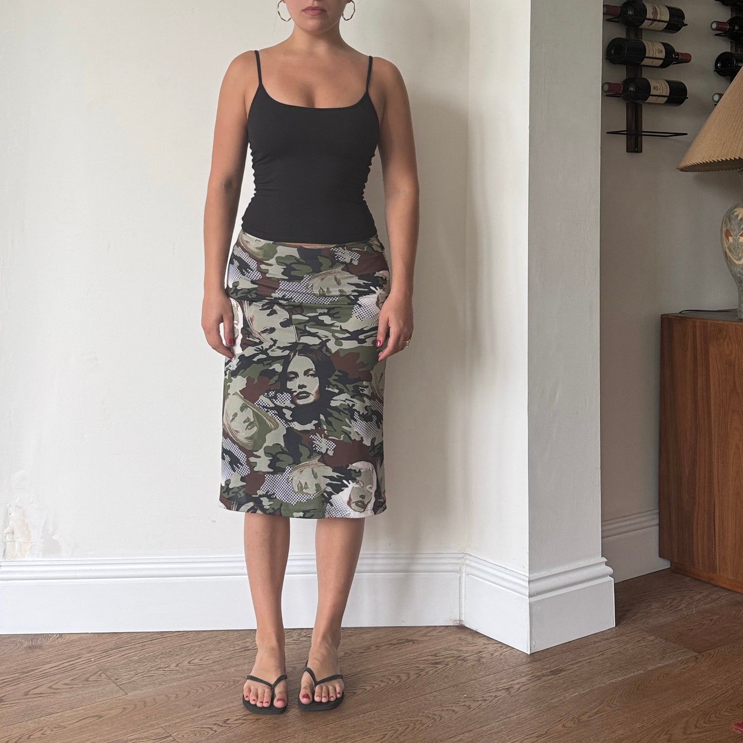 Camo print midi skirt - Size S