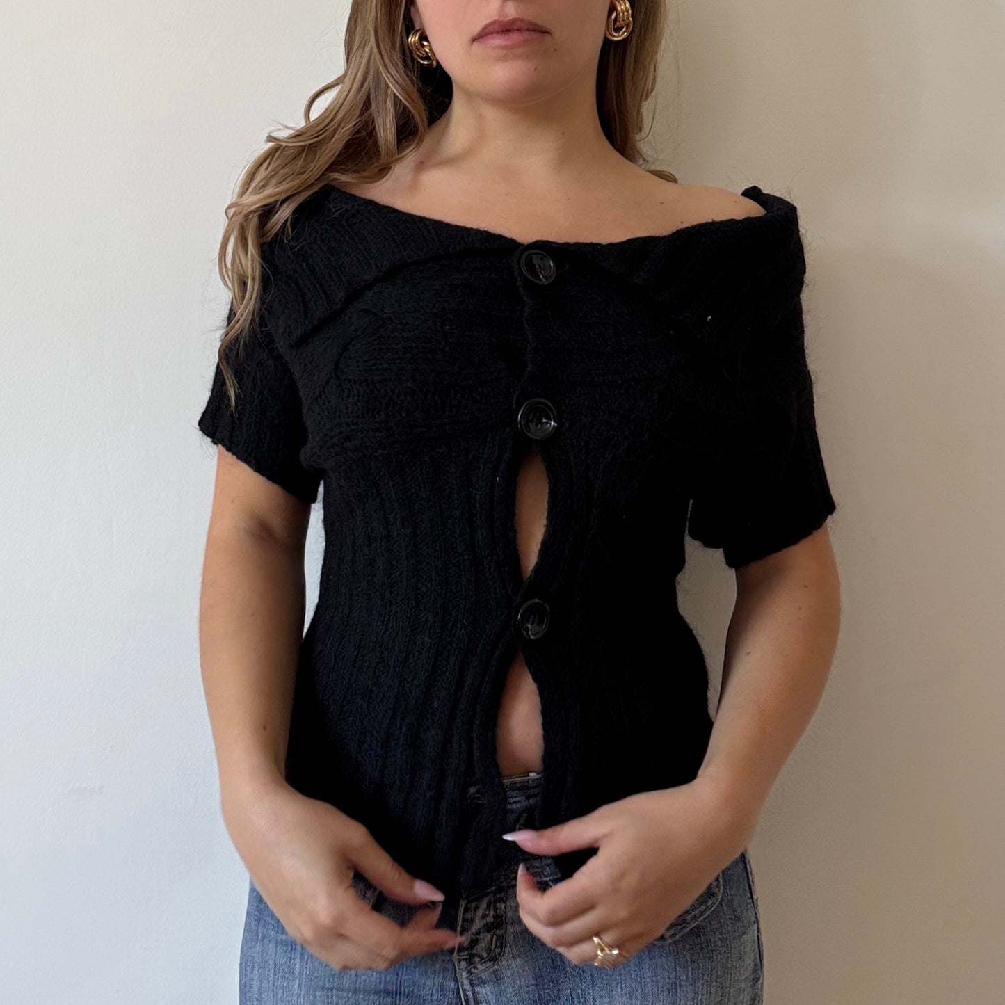 Black knit top - Size S