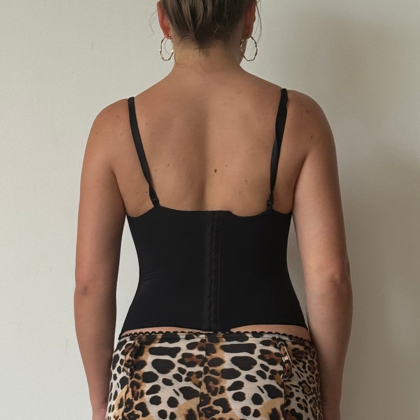 Black and red floral corset - Size S