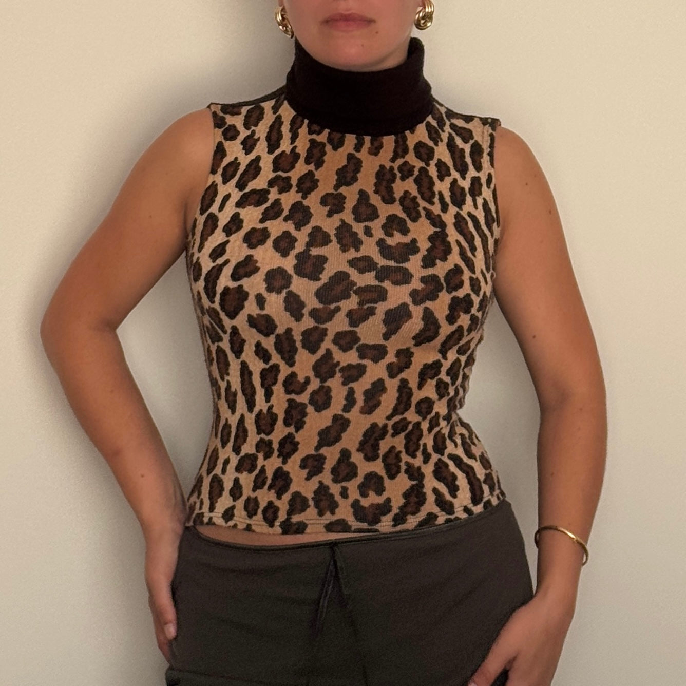 Leopard print knit top - Size S