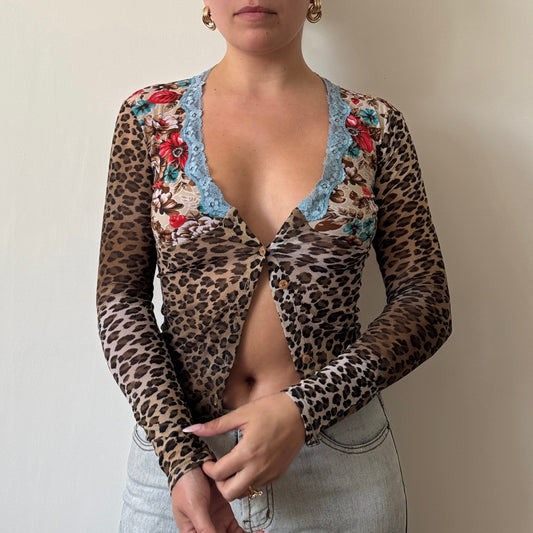 Morgan de Toi leopard cardigan - Size XS