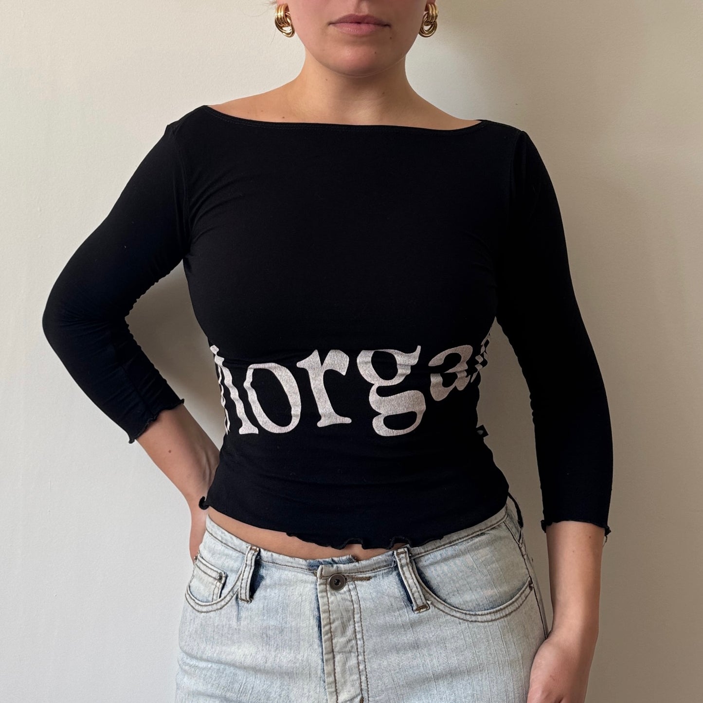 Morgan black mesh top - Size XS