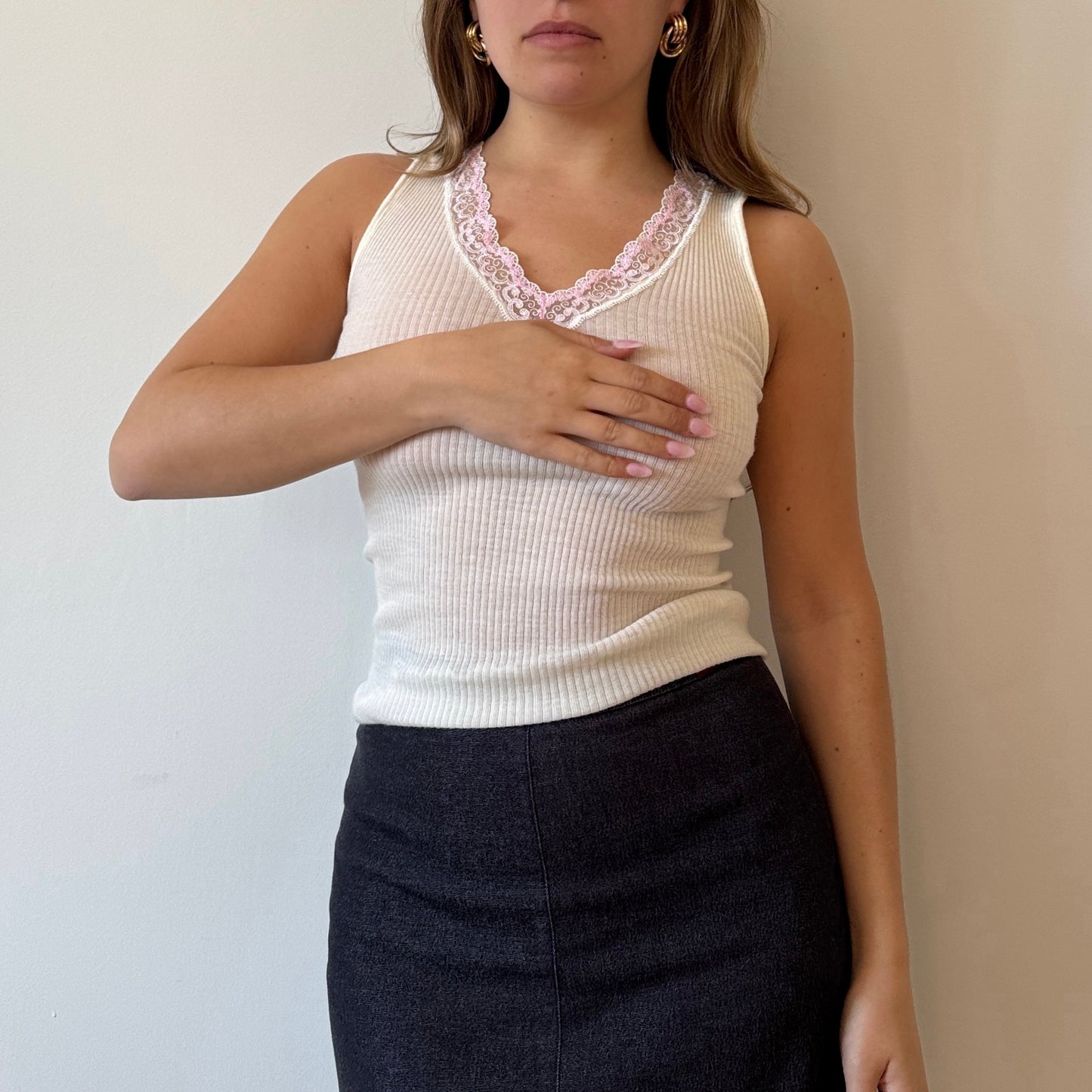 White knit tank top - Size S