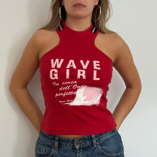 Red halter neck top - Size S