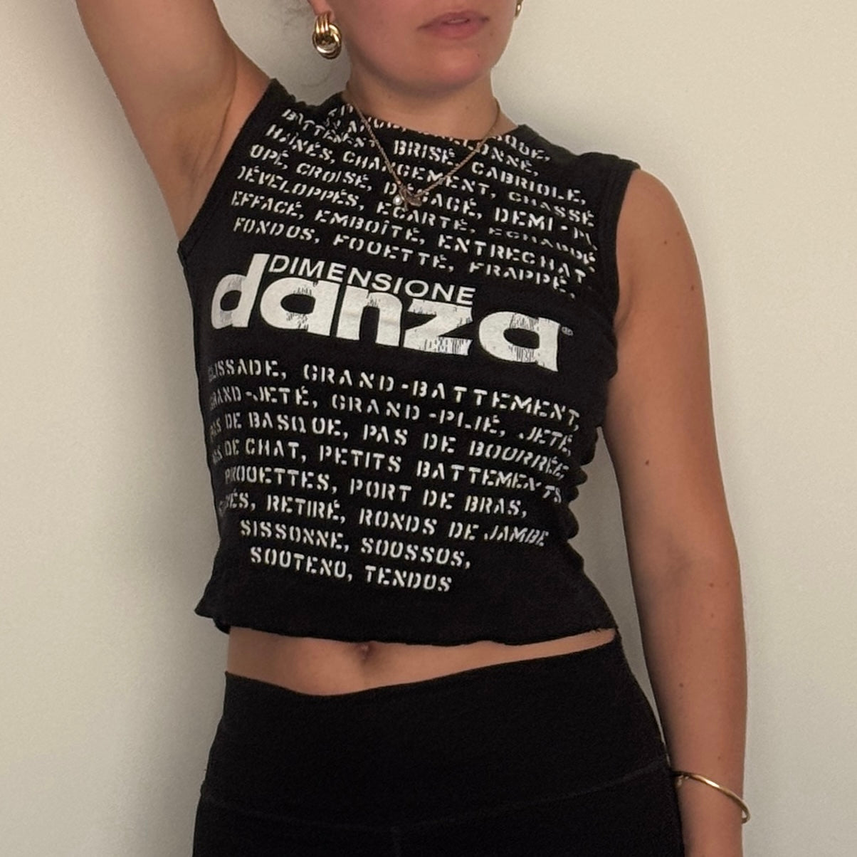 Black printed vest - Size S
