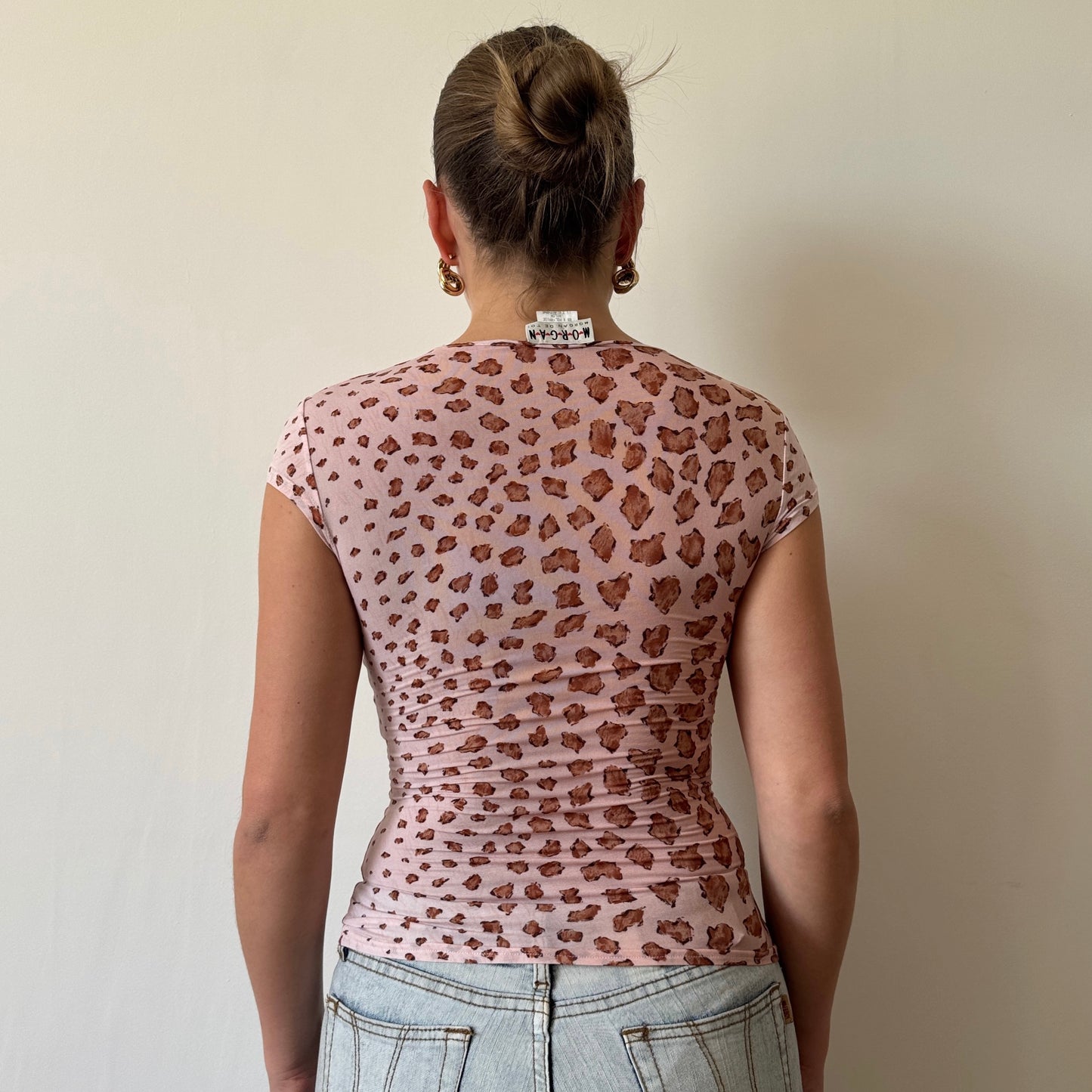 Morgan de Toi pink leopard top - Size S