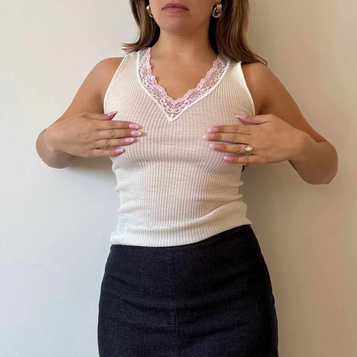 White knit tank top - Size S