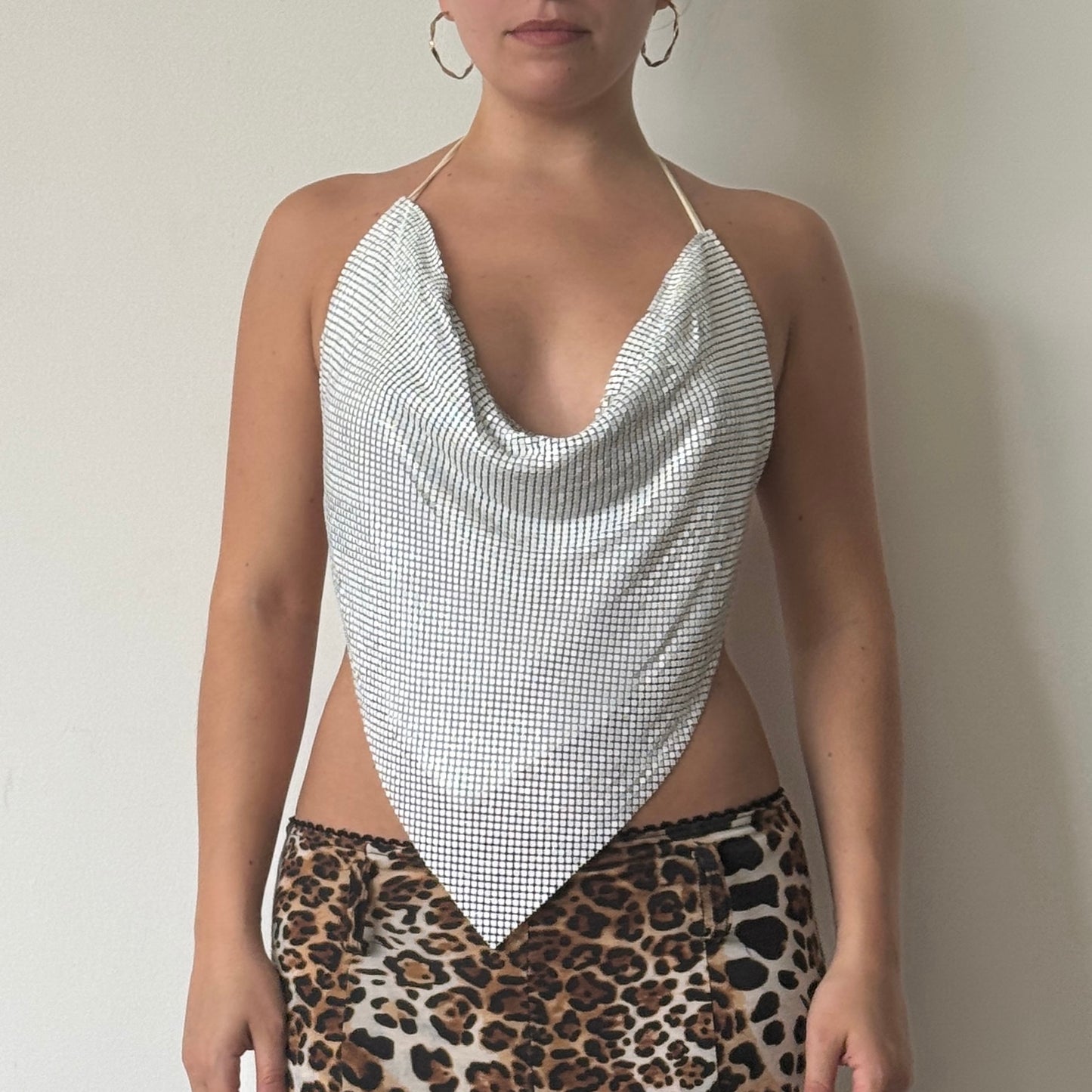 Silver chainmail top - One Size