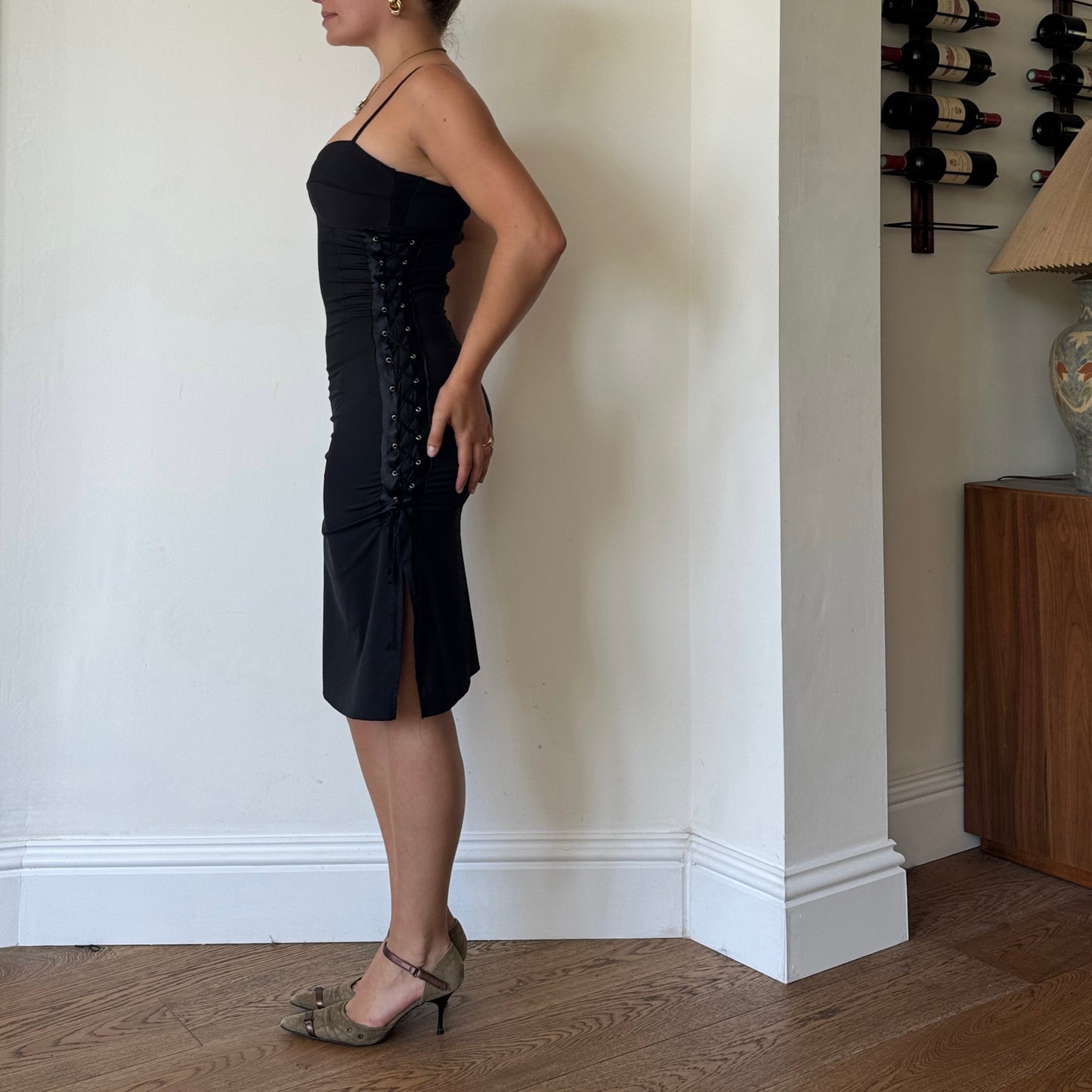 Black corset midi dress - Size XS