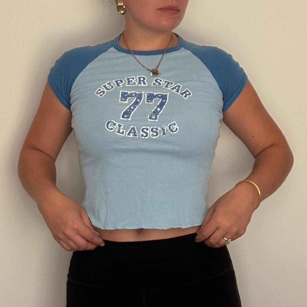 Blue raglan top - Size S