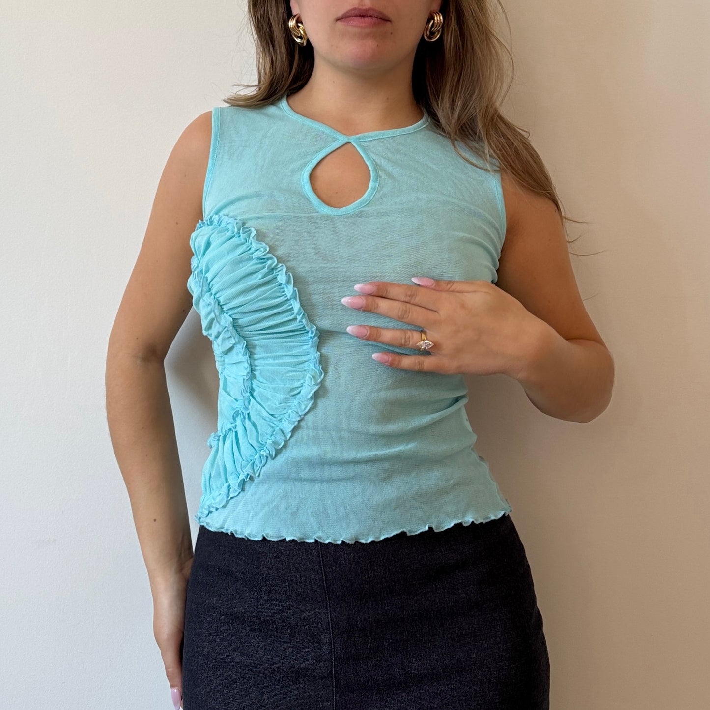 Blue mesh cami - Size S