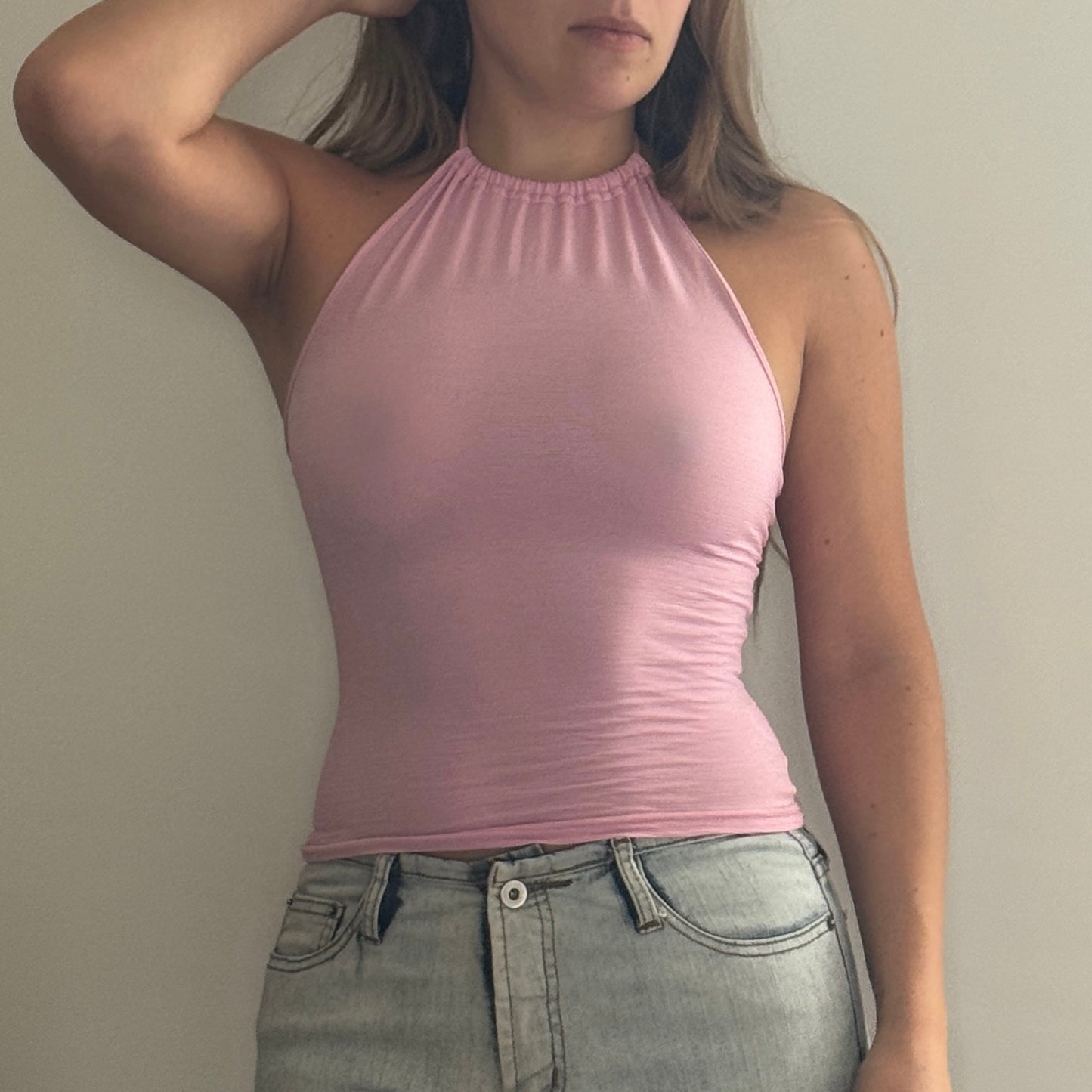 Pink halter neck top - Size XS/S