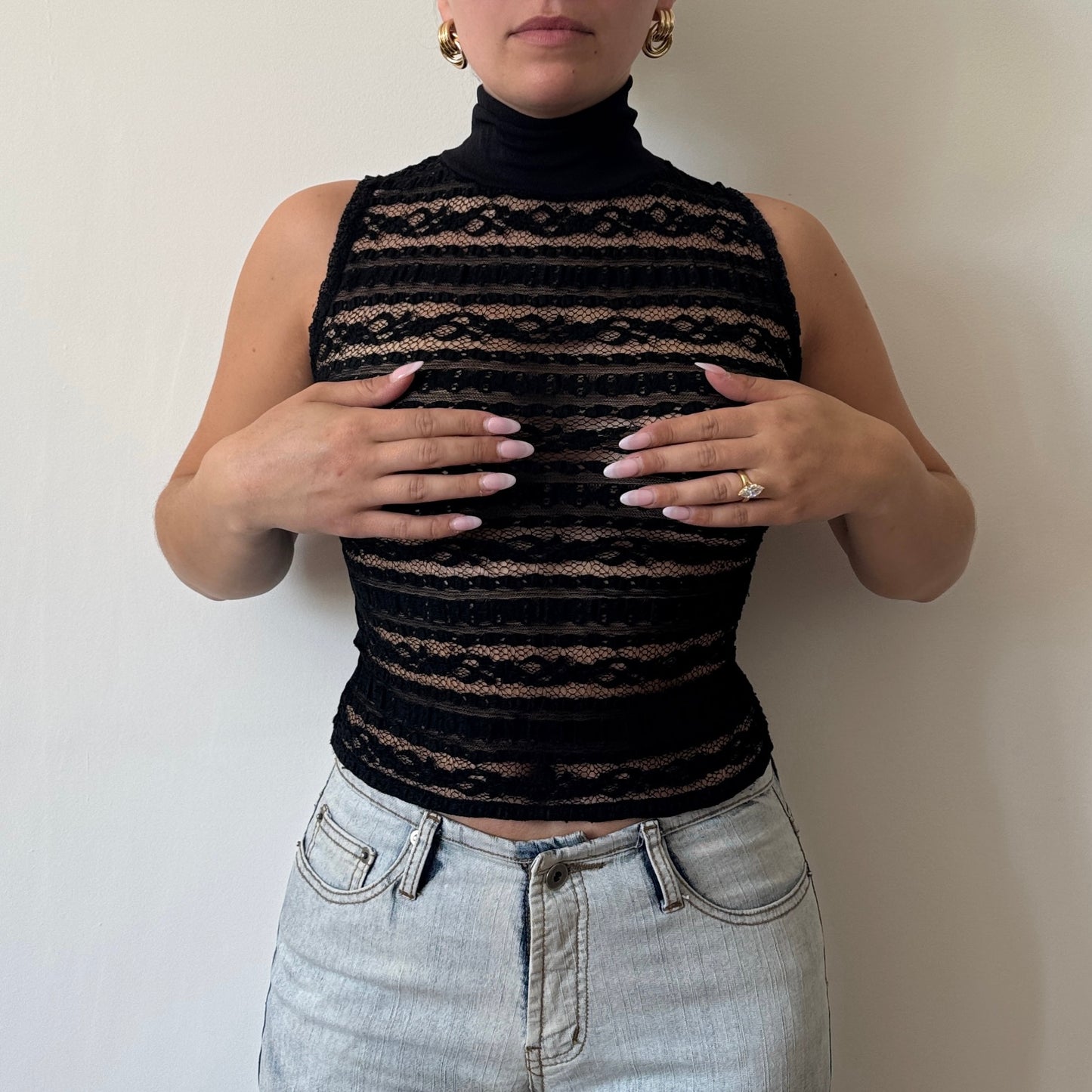 Black mesh top - Size S