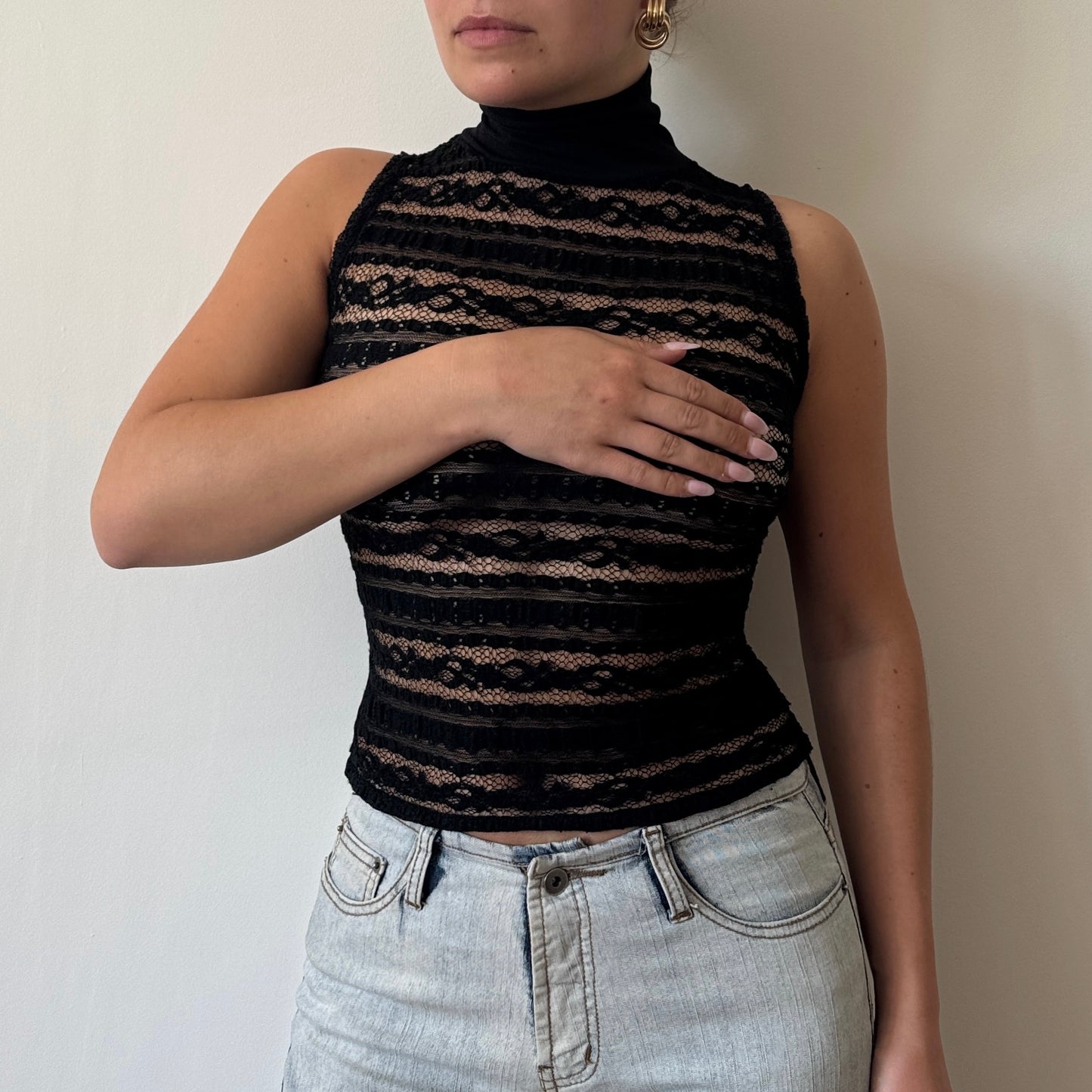 Black mesh top - Size S