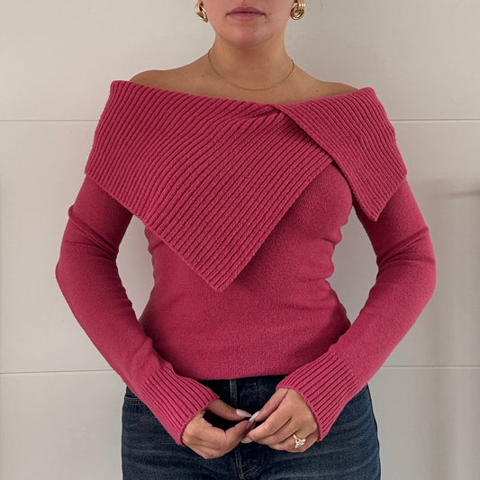 Morgan de Toi hot pink knit top - Size S