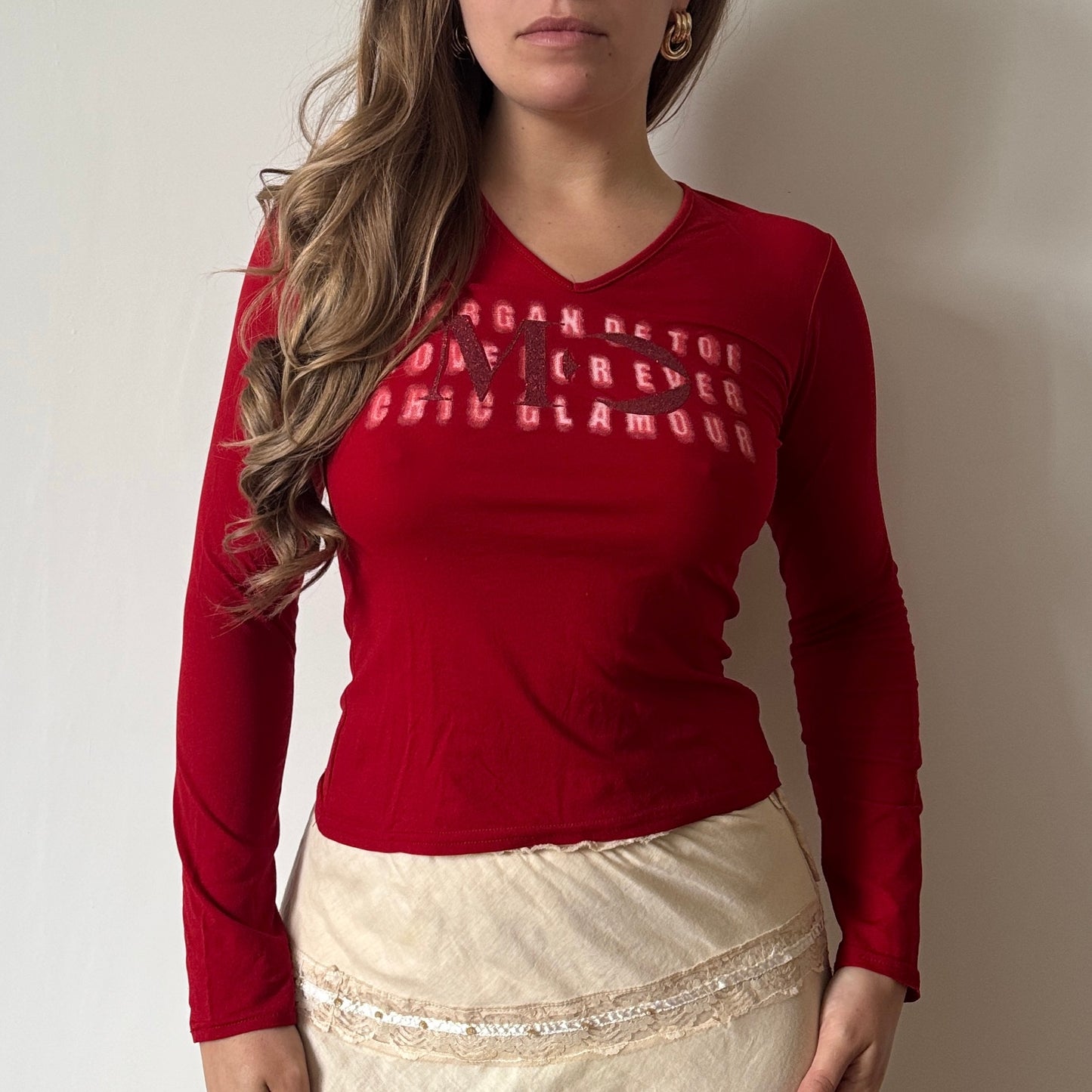 Morgan de Toi red mesh top - Size S