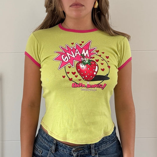 Green strawberry tee - Size S