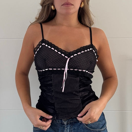 Black mesh cami top - Size S