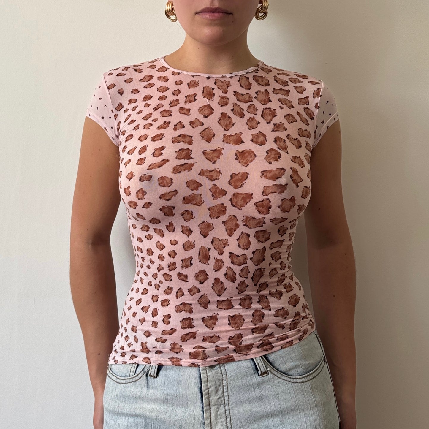 Morgan de Toi pink leopard top - Size S