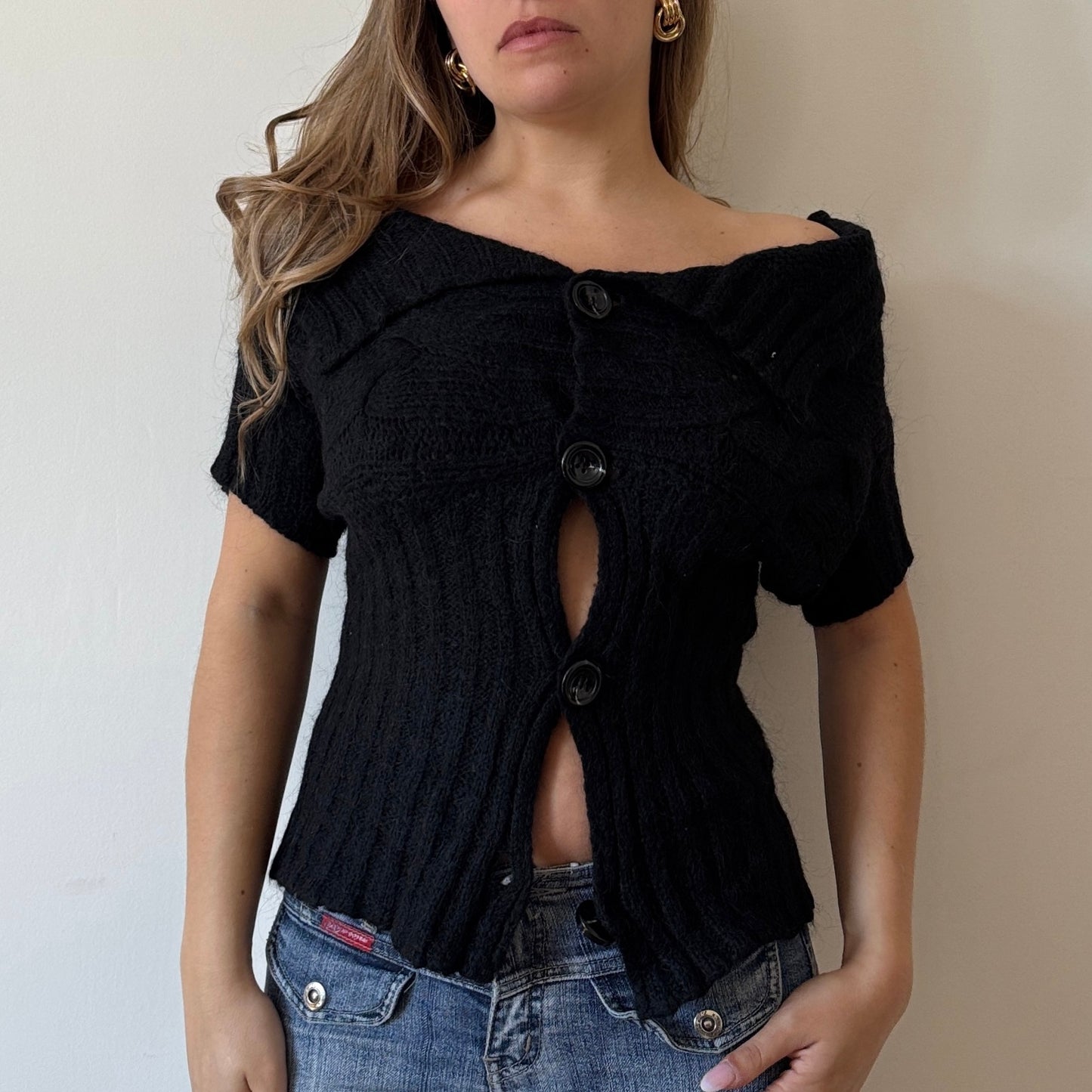 Black knit top - Size S