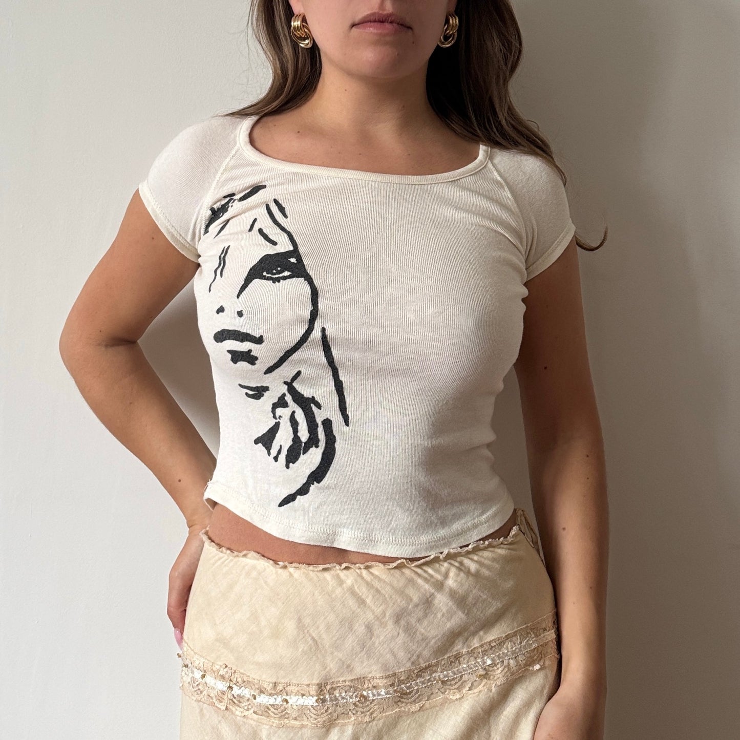 Beige face top - Size XS