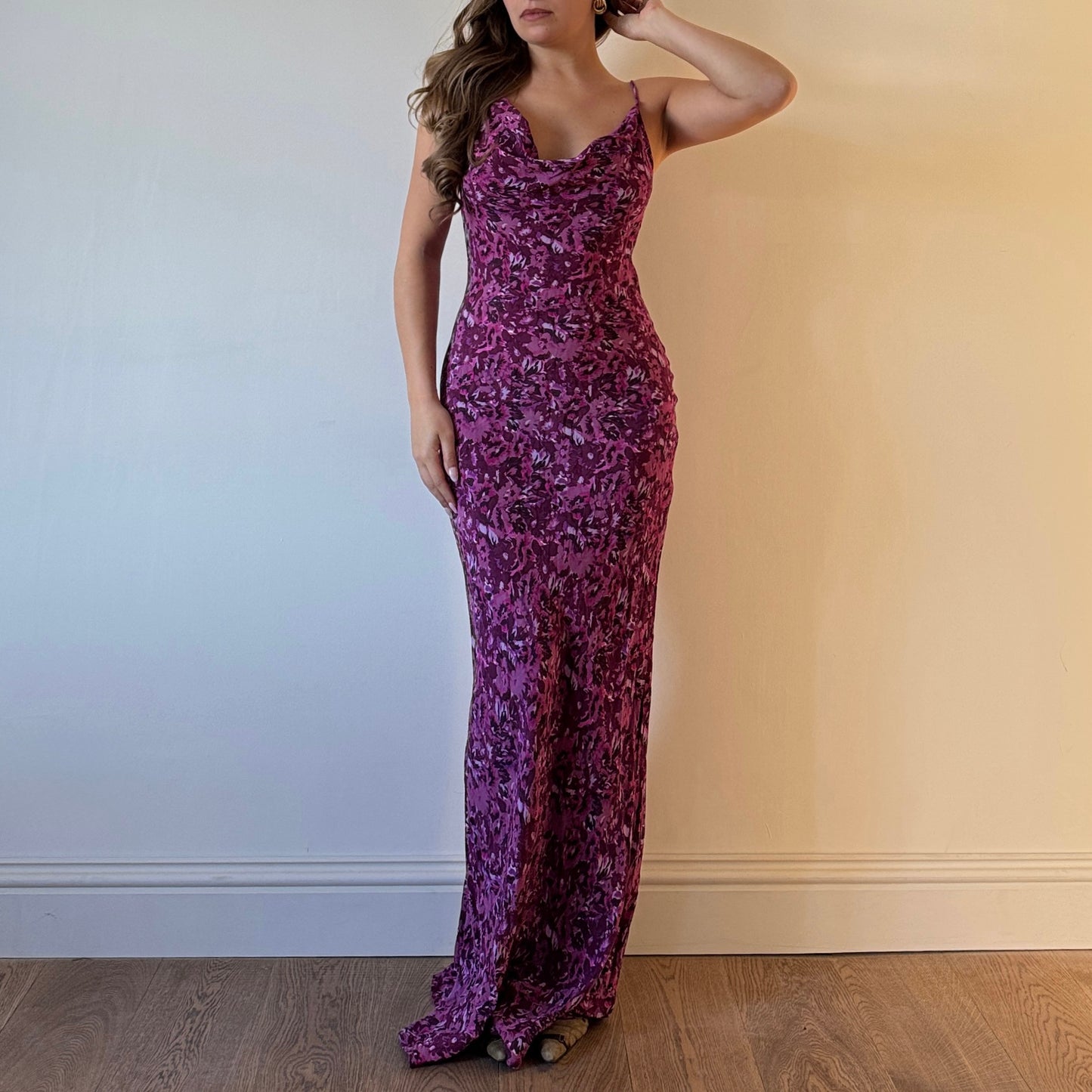 Purple floral maxi dress - Size S/M