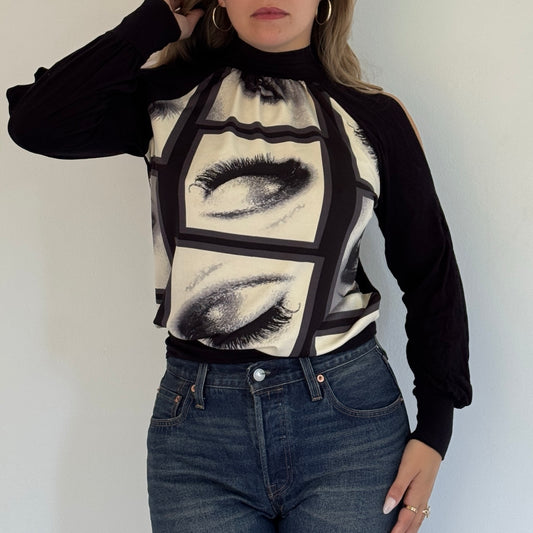 Eye print cutout top - Size S